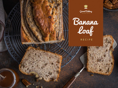 Bakery Ad with Banana Bread Loaf
