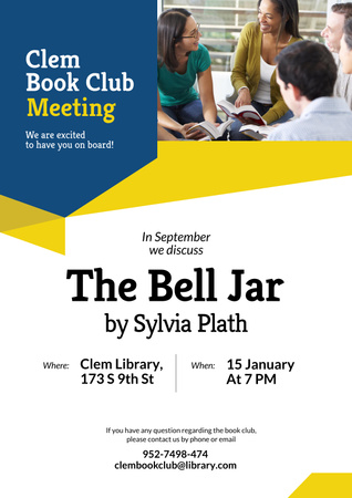 Book club meeting Invitation Poster Design Template