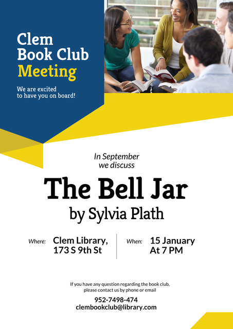 Book club meeting Invitation Poster Design Template