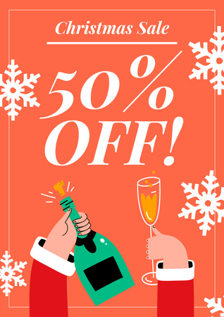 Christmas Sale Offer of Party Goods Poster Design Template