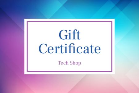 Tech Shop Services Offer Gift Certificate Design Template