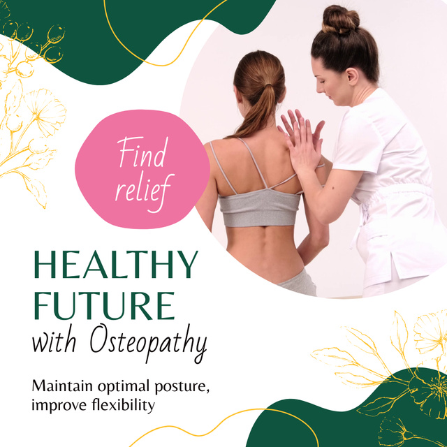Plantilla de diseño de Excellent Osteopathy Therapy For Healthy Future Animated Post 