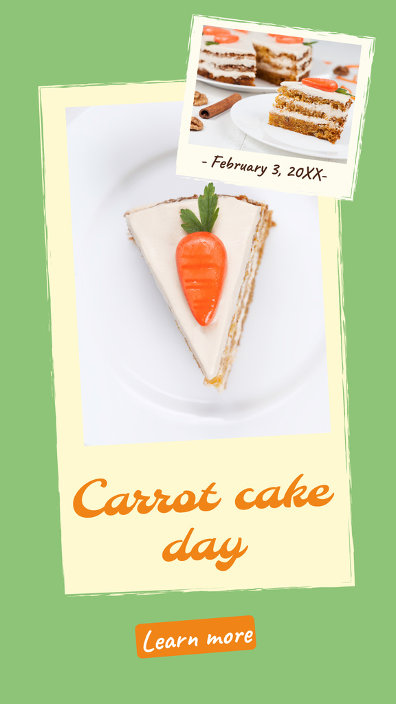 Carrot cake day with Carrots Instagram Story Modelo de Design