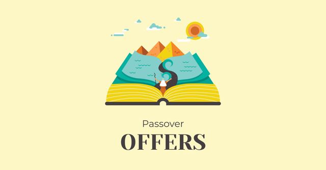 Passover Offer with Open Book Facebook AD Design Template