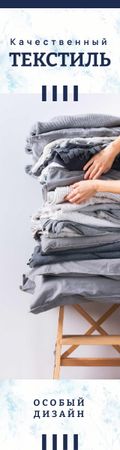 Woman Choosing Home Textile in Grey Skyscraper – шаблон для дизайна