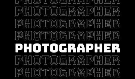 Designvorlage Photographer Services Offer on Black für Business card