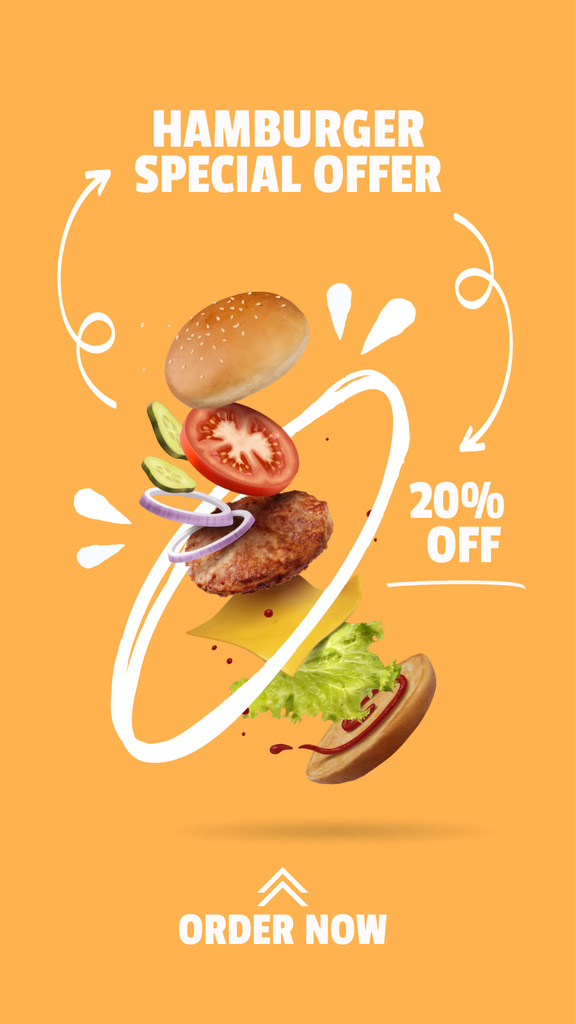 Template di design Burger sale Instagram Story