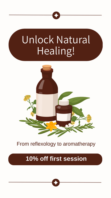 Szablon projektu Natural Healing With Herbal Remedies And Reflexology Instagram Video Story