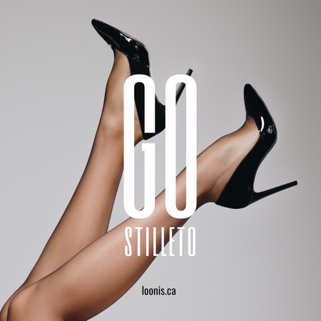 光沢のある靴の女性の足 Instagramデザインテンプレート