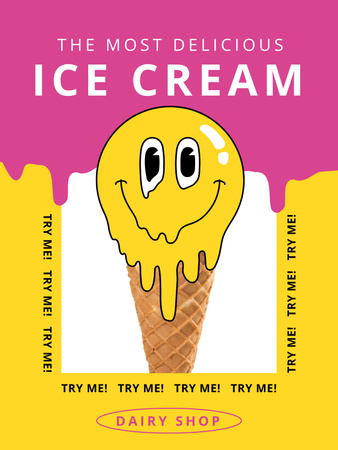 Platilla de diseño Yummy Ice Cream Ad Poster US