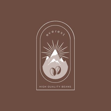 Ontwerpsjabloon van Logo van Illustration of Coffee Beans on Mountains