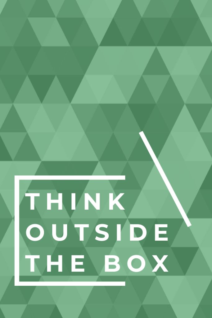 Think outside the box quote on green pattern Tumblr tervezősablon