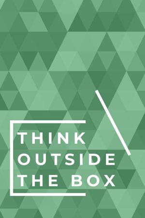 Pense fora da caixa, citação no padrão verde Tumblr Modelo de Design