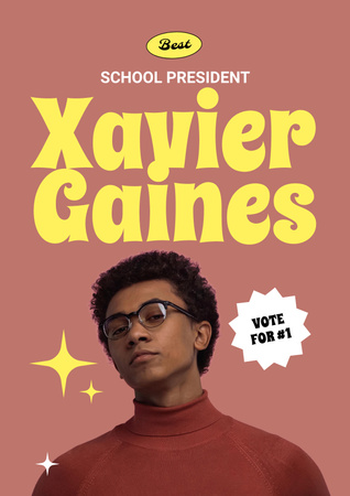 Inspiring School President Candidate Announcement Poster Design Template