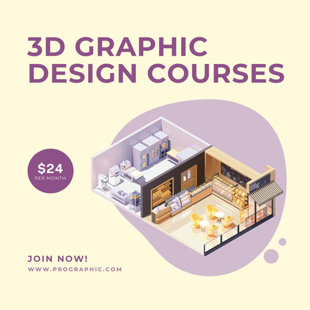 Platilla de diseño Graphic Design Courses Promotion Instagram