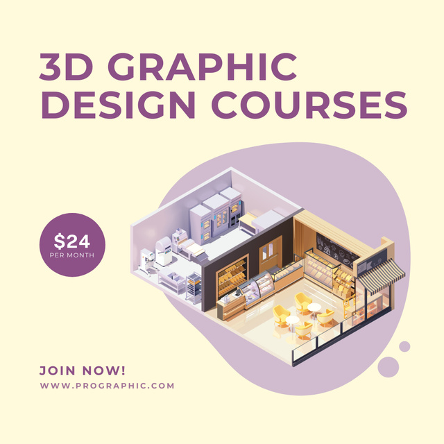 Plantilla de diseño de Graphic Design Courses Promotion Instagram 