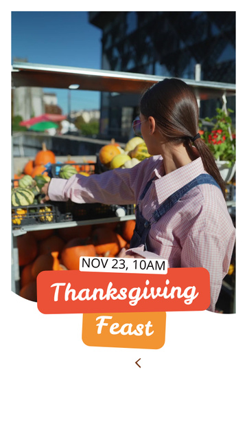 Exciting Thanksgiving Feast With Pumpkins Announcement TikTok Videoデザインテンプレート