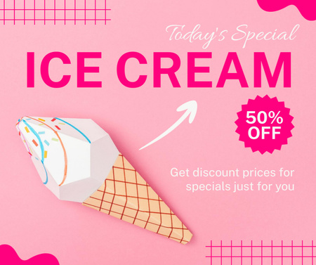 Special Price on Ice-Cream Facebook Πρότυπο σχεδίασης