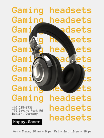 Gaming Gear Ad Poster US Tasarım Şablonu
