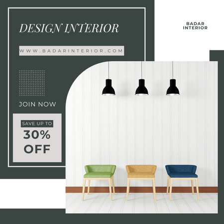 Colorful House Furniture Pieces With Discounts Offer Instagram Design Template