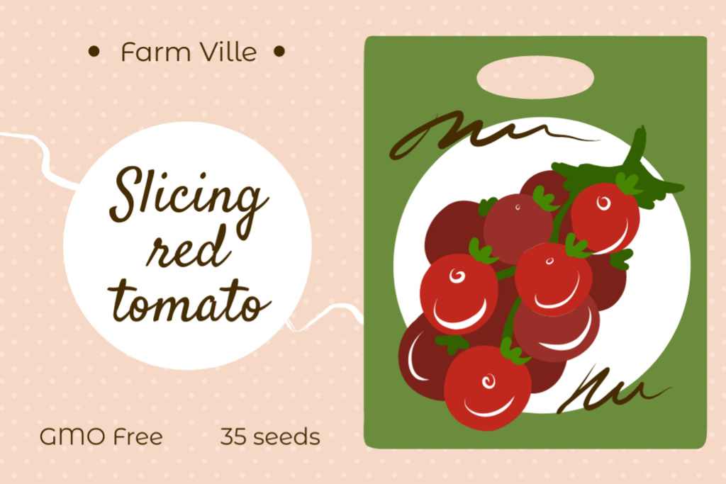 Designvorlage Tomato Seeds Ad für Label