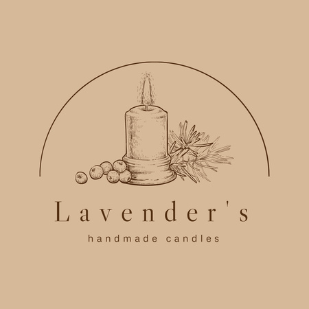 Handmade Lavender Candles Logo Design Template