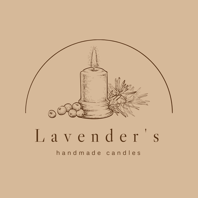 Handmade Lavender Candles Logo Πρότυπο σχεδίασης