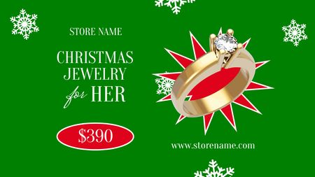 Plantilla de diseño de Oferta de venta de joyería femenina de Navidad Label 3.5x2in 