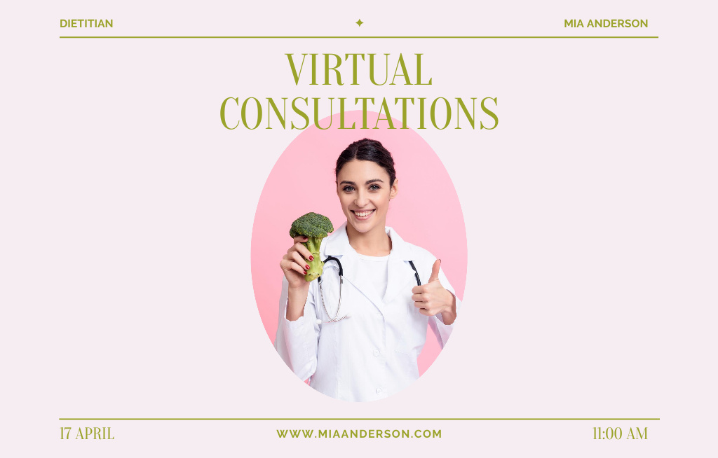 Dietitian Online Services Offer Invitation 4.6x7.2in Horizontal Design Template