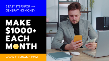 Plantilla de diseño de Guía consistente sobre cómo ganar más dinero en línea Full HD video 