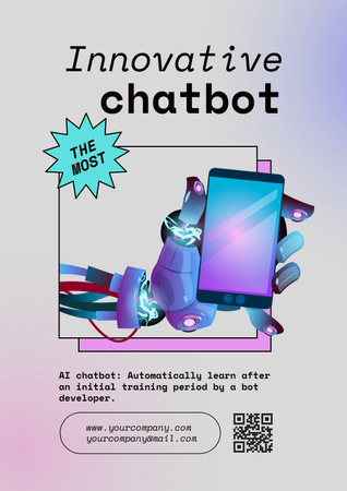 Plantilla de diseño de Online Chatbot Services Poster 