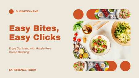 Fast Casual Restaurant Ad with Tasty and Healthy Dishes Title 1680x945px Design Template