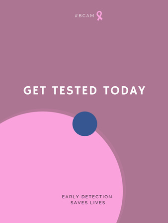 Template di design Motivazione per il controllo del cancro al seno con illustrazione rosa Poster US