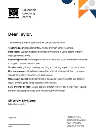 Letter to College Letterhead – шаблон для дизайну