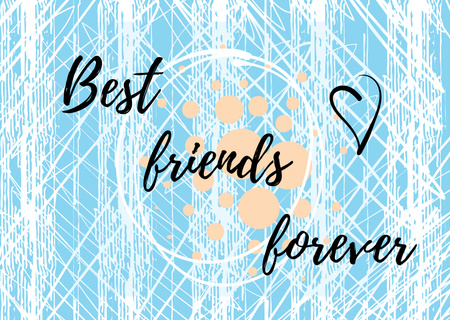 Best friends Forever on Blue Postcard Design Template