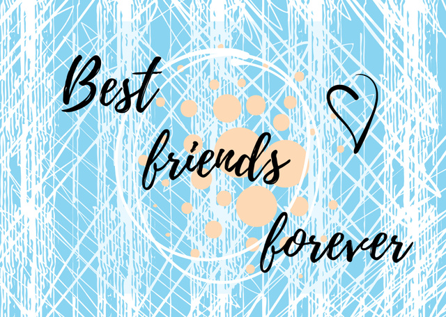 Best friends Forever on Blue Postcard Tasarım Şablonu