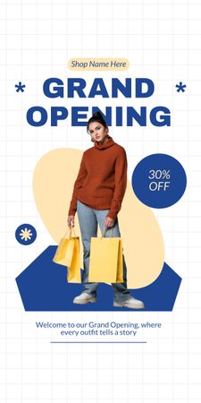 Ontwerpsjabloon van Graphic van Outfit Shop groot openingsevenement met korting