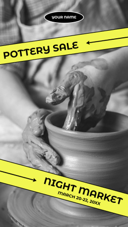 Night Market Pottery Sale Announcement Instagram Story Design Template