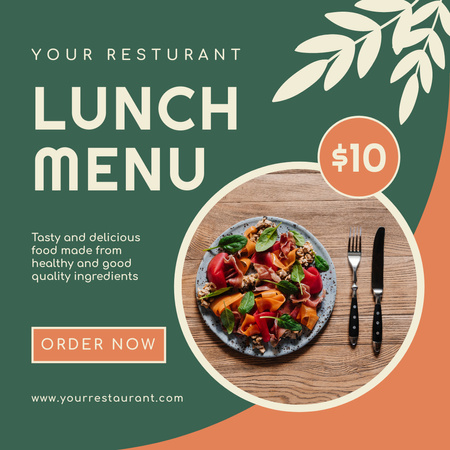 Lunch Menu Offer from Restaurant Instagram Design Template