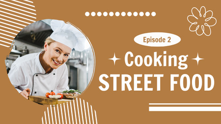 Street Food Cooking Blog Promotion Youtube Thumbnail Design Template