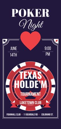 Poker Game Tournament Announcement Flyer DIN Largeデザインテンプレート