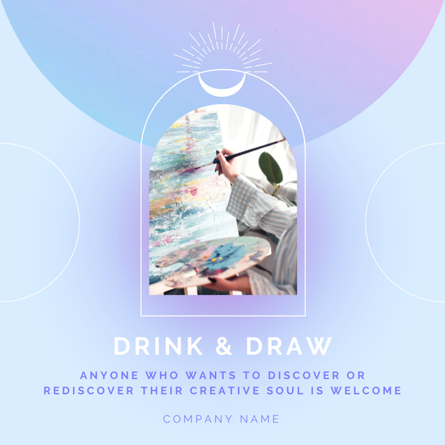 Creative Drawing Class For Anyone With Inspirational Motto Instagram – шаблон для дизайна