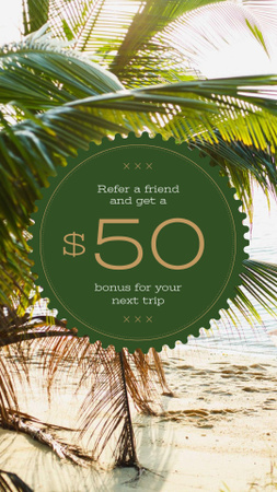 Summer Trip Offer Tropical Palm Trees Instagram Story Design Template
