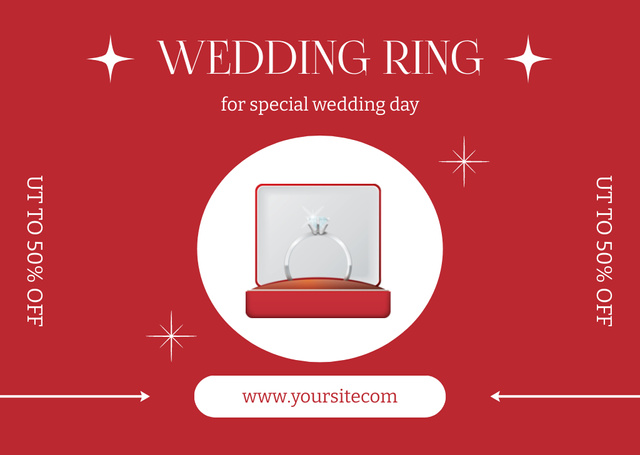 Wedding Rings Store Ad Card Design Template