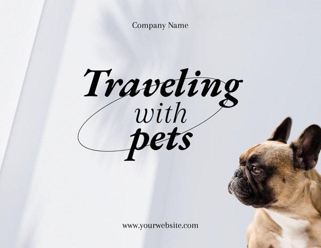 Pet Travel Guide Ad with Cute Dog Flyer 8.5x11in Horizontalデザインテンプレート