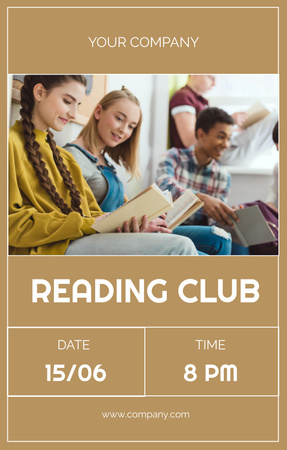 Book Club Invitation Invitation 4.6x7.2in Design Template