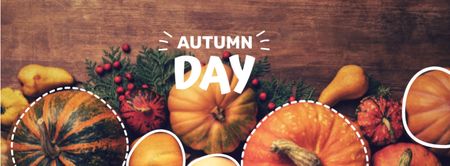 Autumn Inspiration with Ripe Pumpkins Facebook cover Design Template
