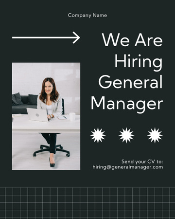 General Manager Wanted Instagram Post Vertical Design Template