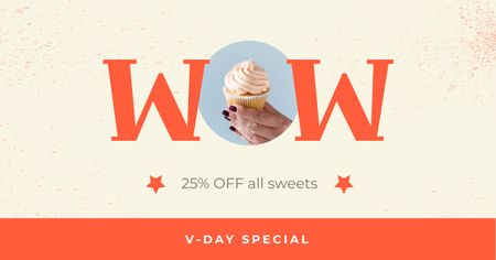 Valentine's Day Sweets Offer Facebook AD Design Template