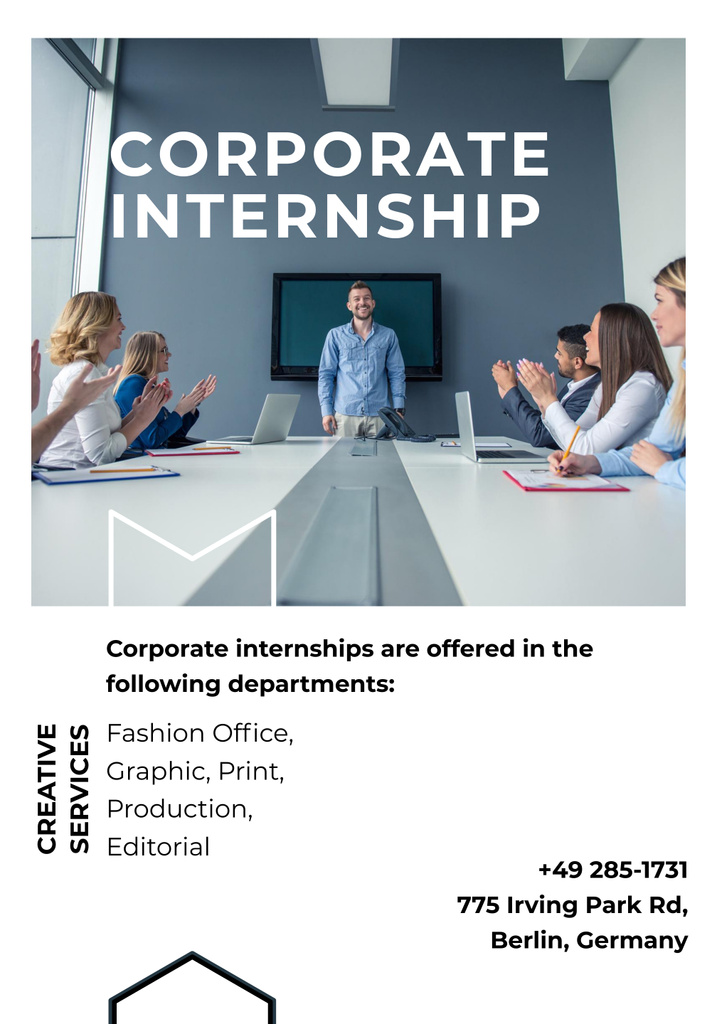 Promising Notice of Job Training And Internship Poster 28x40in Design Template